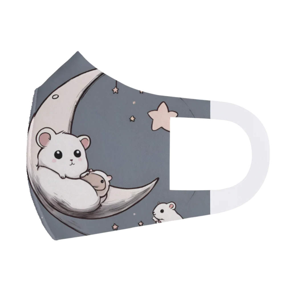 Daiki'sStoreのCrescent moon and hamster フルグラフィックマスク