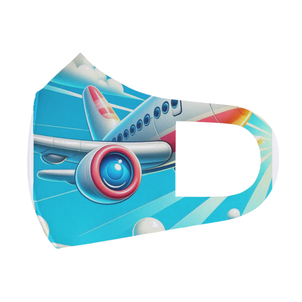 yohiti193の空飛ぶ飛行機のイラスト Face Mask