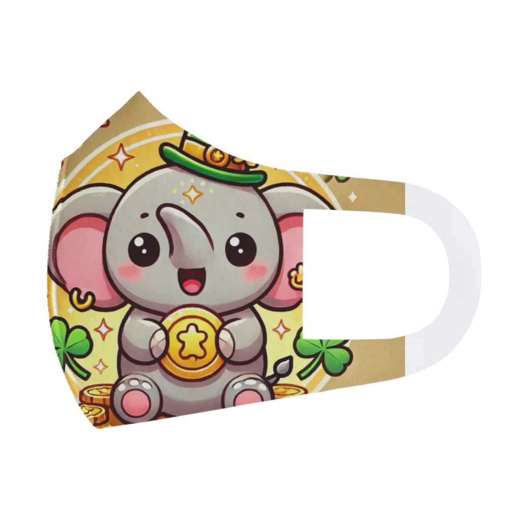 今夏期間限定販売。金福寿神社の知恵と金運を呼び込む動物キャラクターグッズの金運アップだゾウ フルグラフィックマスク