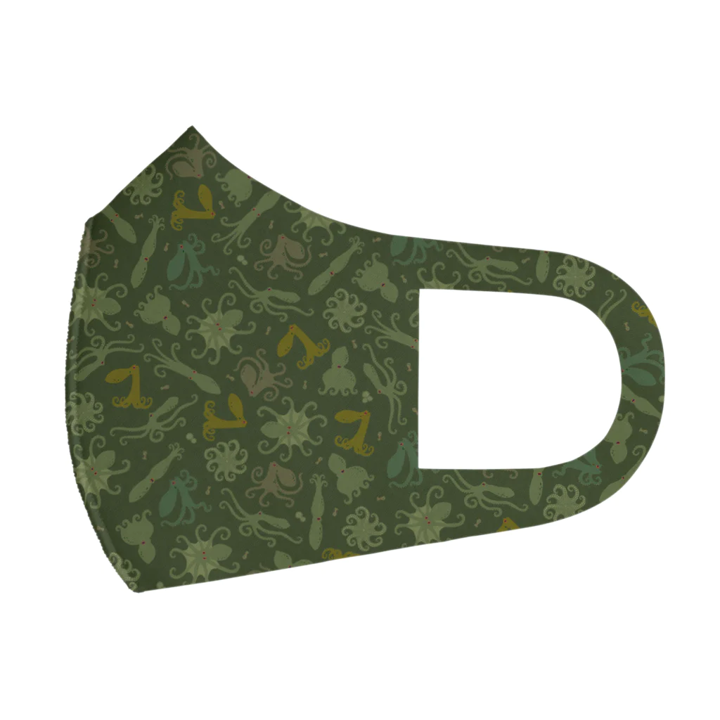 oba:obaの蛸がいっぱい（緑） Face Mask