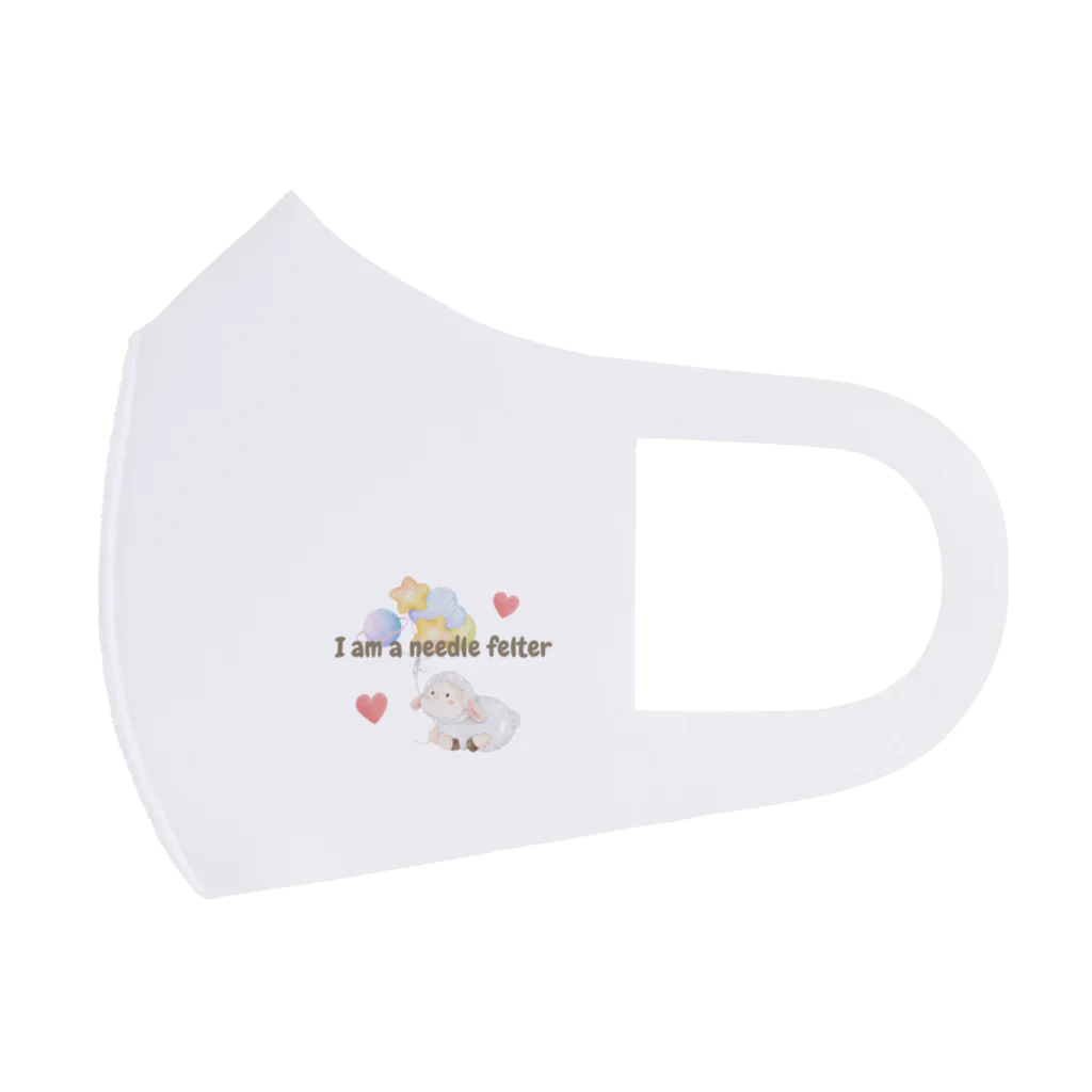 t & fluffyの羊毛フェルト好きさんに贈る I am ニードルフェルター I love ニードルフェルト グッズ Face Mask