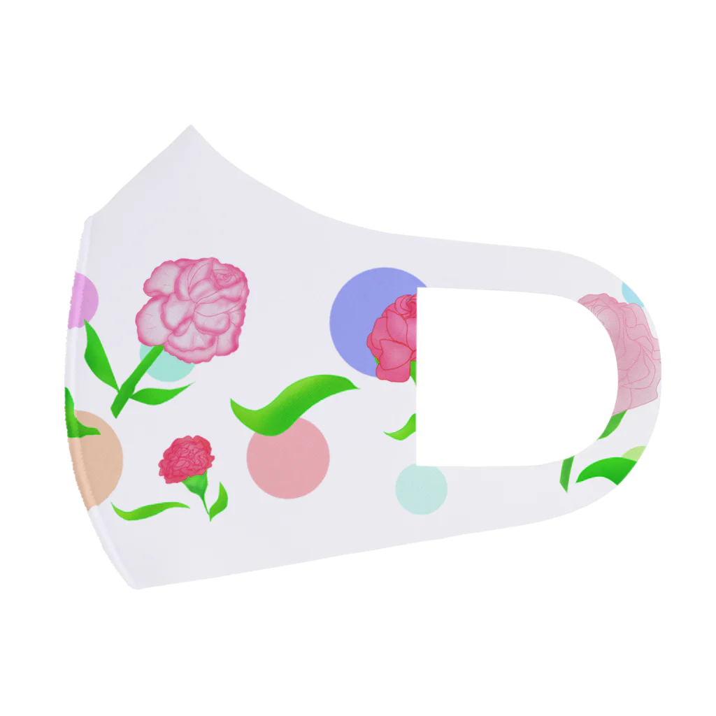 Lily bird（リリーバード）のカーネーションと水玉模様 フルグラフィックマスク