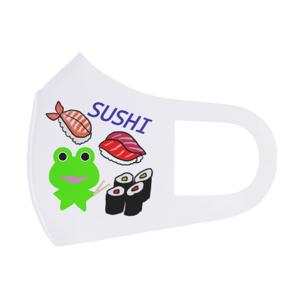 みらケロのお寿司を楽しむカエルくん フルグラフィックマスク