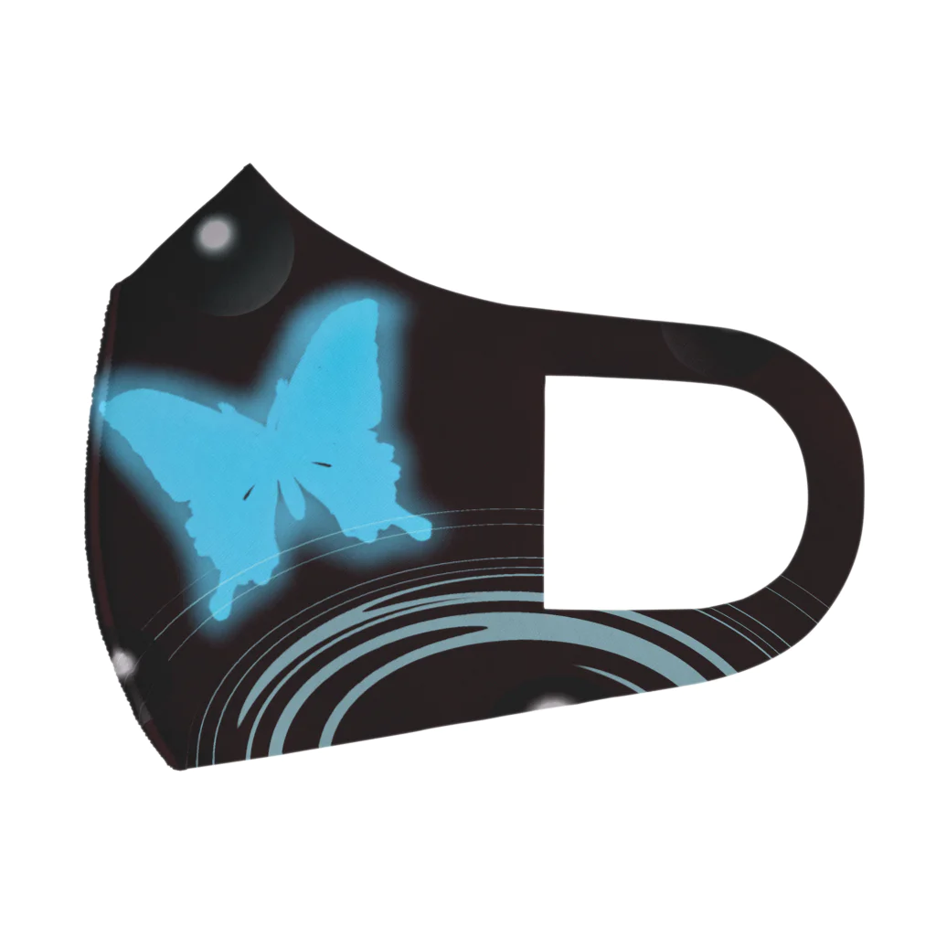 R☆worldの水の波紋と蝶 フルグラフィックマスク