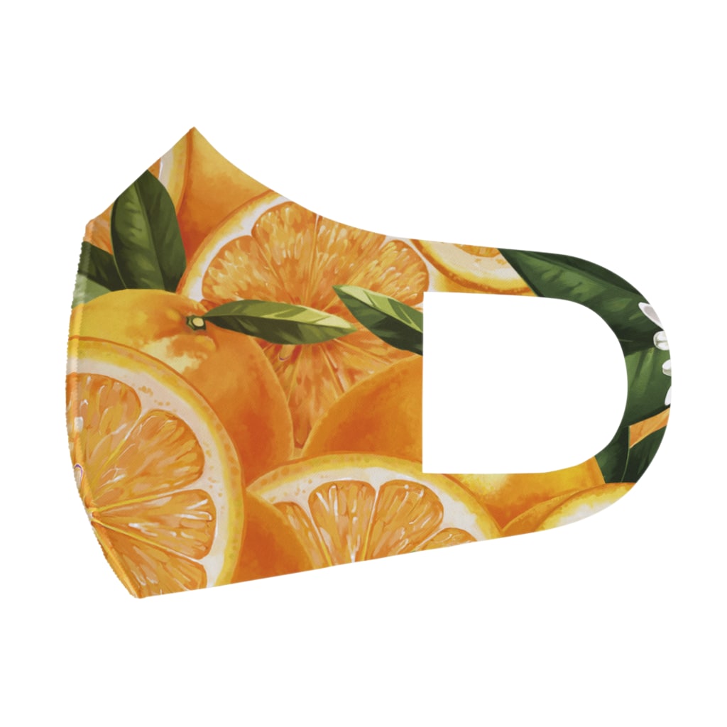 カワウソとフルーツの【forseason】オレンジ Face Mask