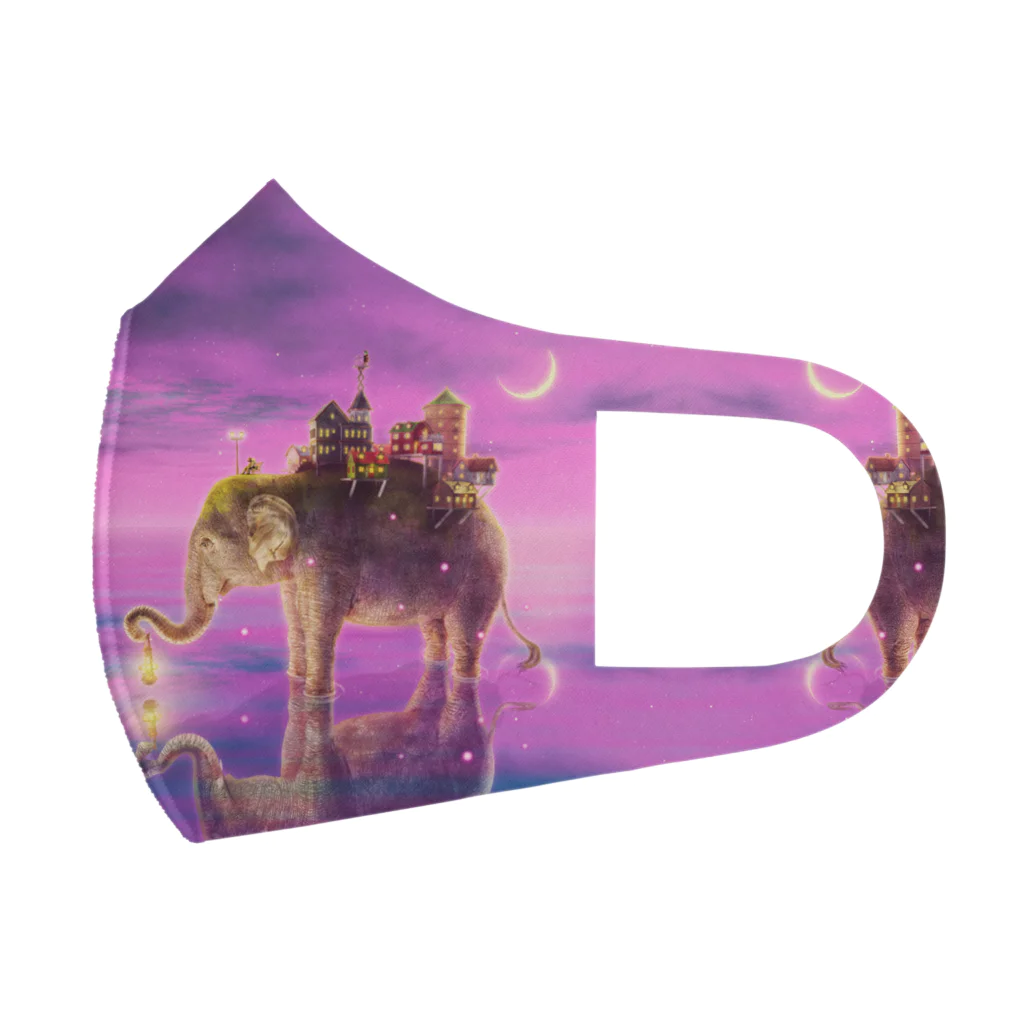 ウエダマサノブ＠アトリエ縄文じいさんの旅する象ピンクバージョン  フルグラフィックマスク