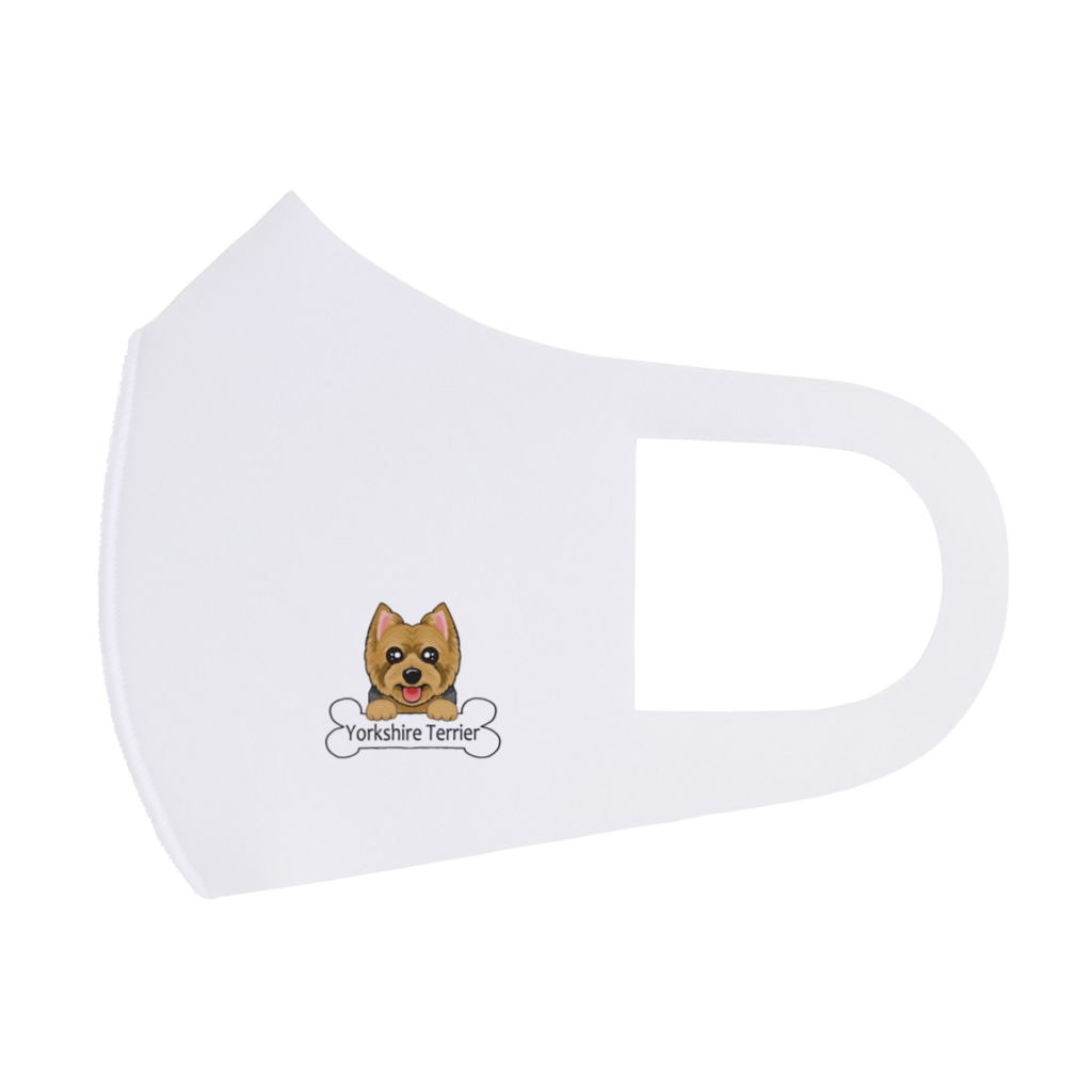 ワンポイントマスク白 ヨークシャテリア Abcdogs Abcdogsのフルグラフィックマスク通販 Suzuri スズリ