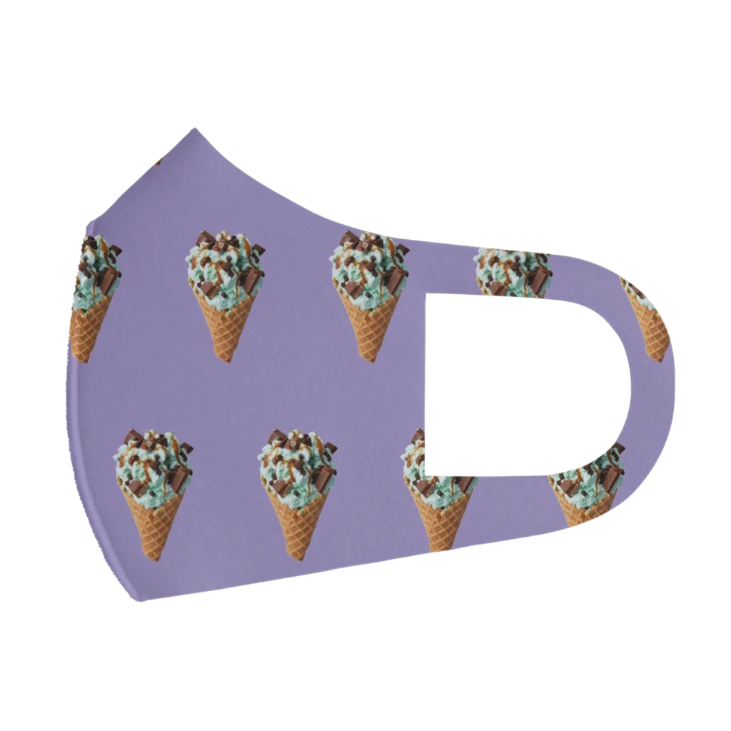 madeathのチョコミントワッフルコーン(紫) フルグラフィックマスク