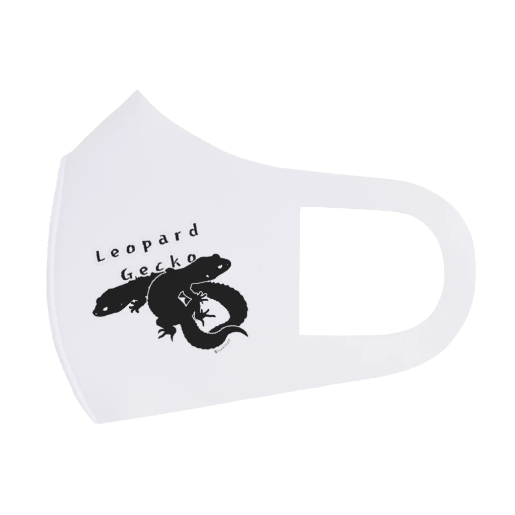 花梟のゆりかごのレオパブラックシルエット フルグラフィックマスク