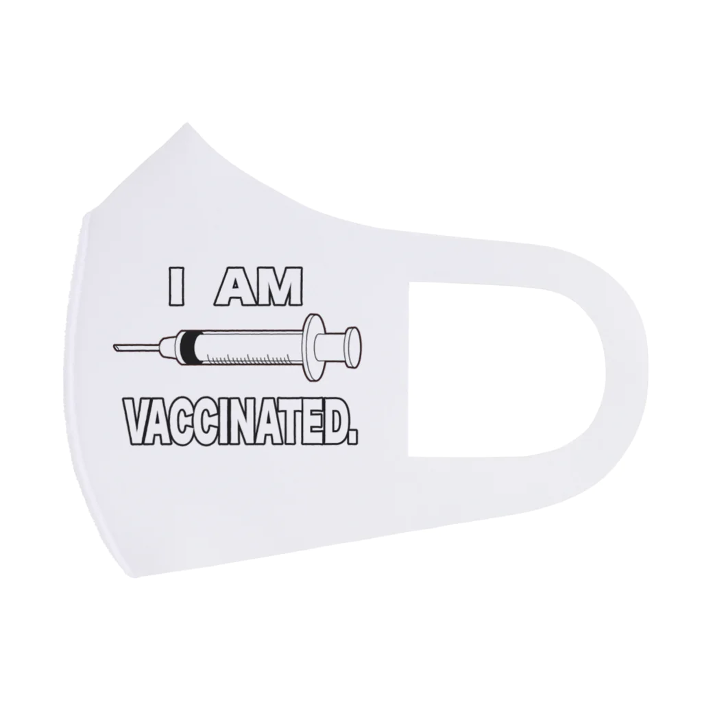 illust_designs_labのワクチン接種済みのイラスト COVID-19 vaccine mRNA 英語文字付き フルグラフィックマスク