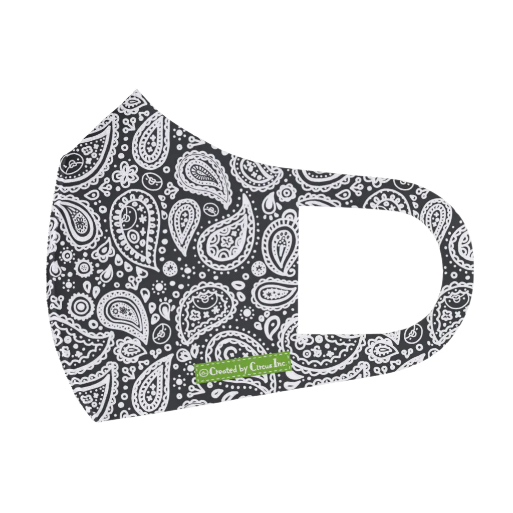 TSUBAME WORKSのPaisley Black/green Face Mask