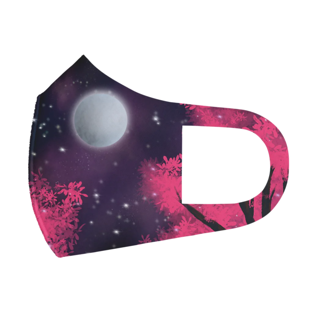 Happy Moon Artの春の夜 Face Mask