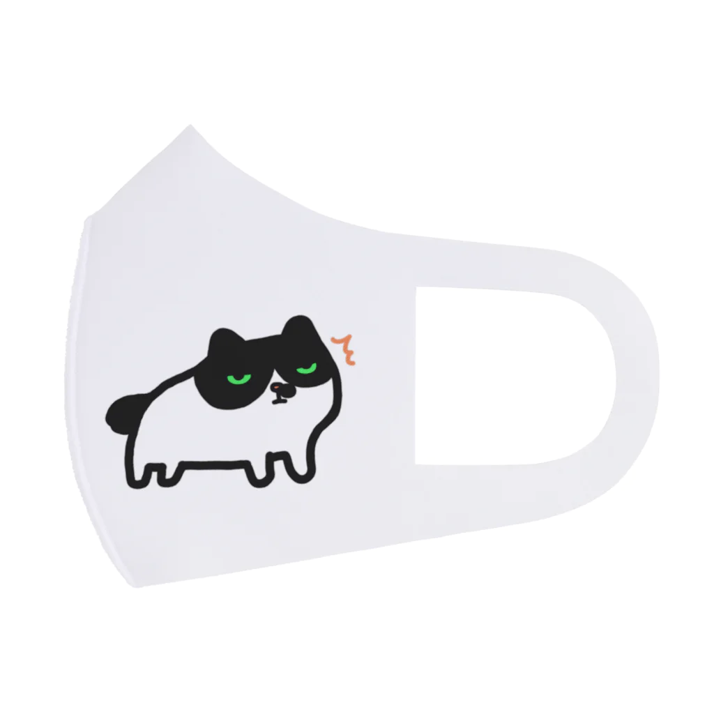 をもち屋の#猫 #びっくりぬっこ #白黒猫 Face Mask