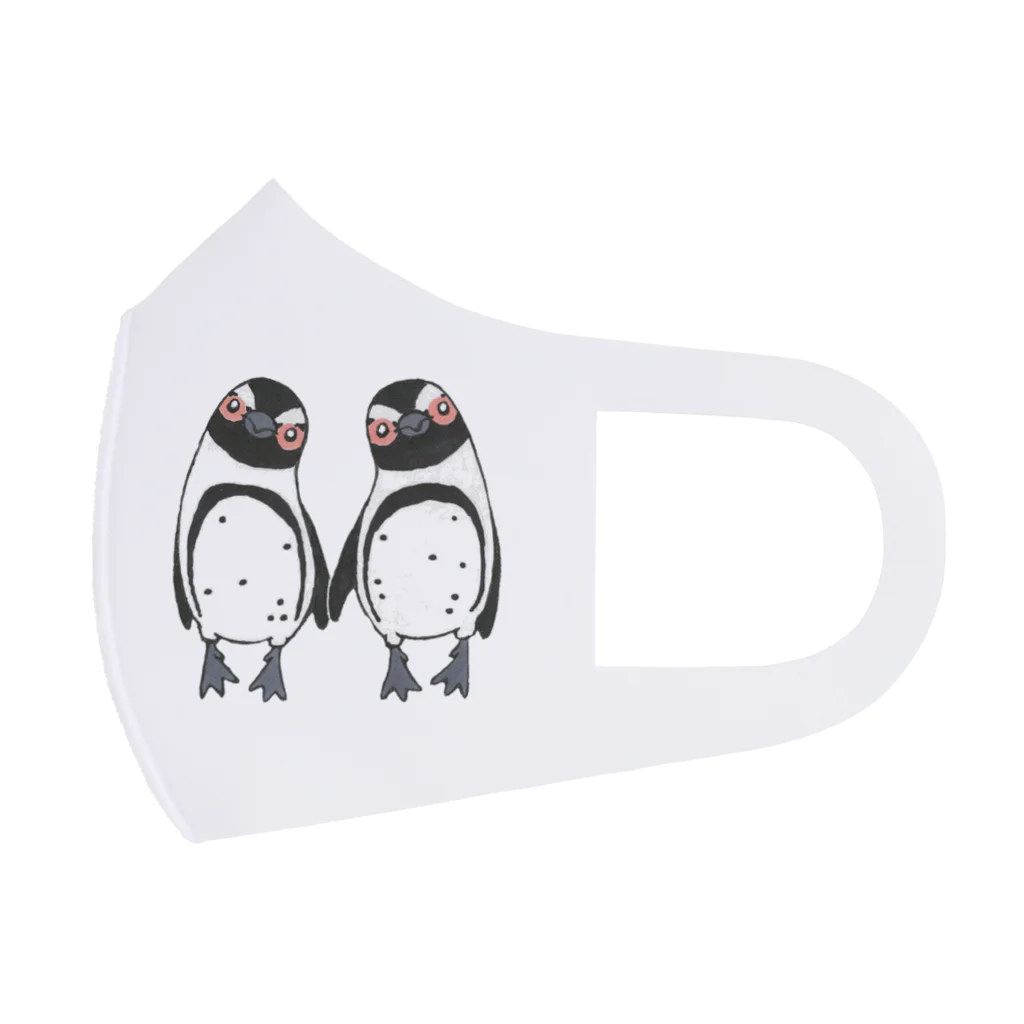 penguininkoの手繋ぎケープペンギンのカップル🐧❤️🐧 Face Mask