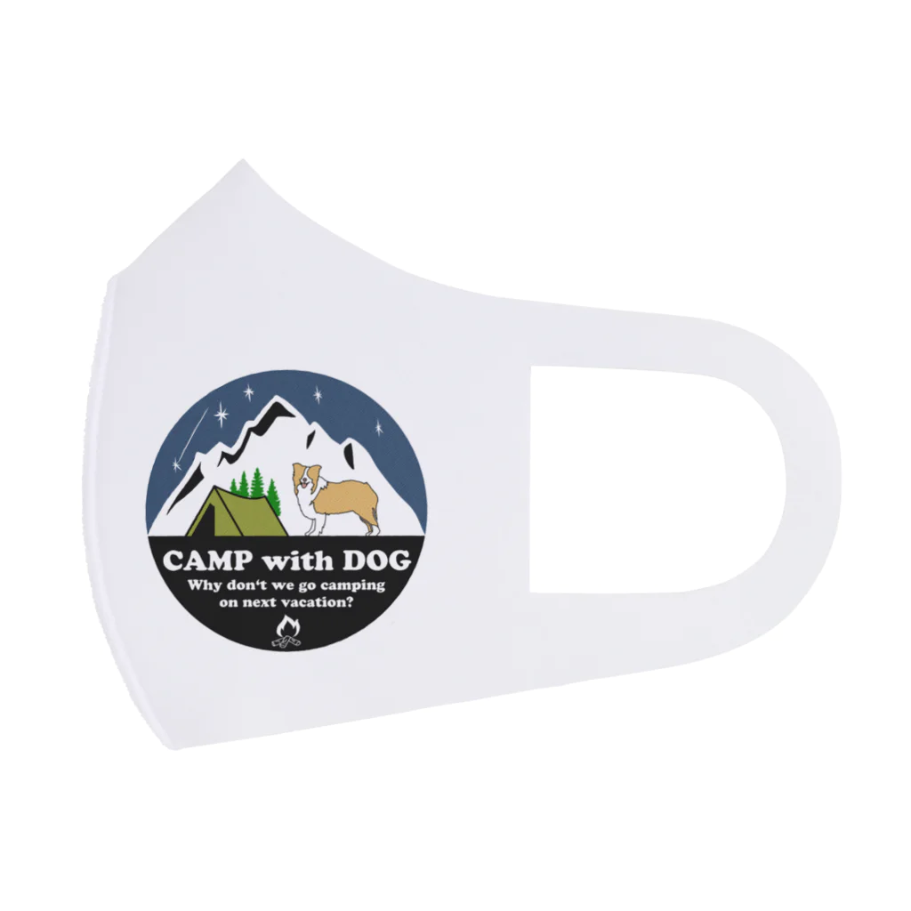 Kazunari0420のCamp with dog (ボーダーコリー　レッド） Face Mask