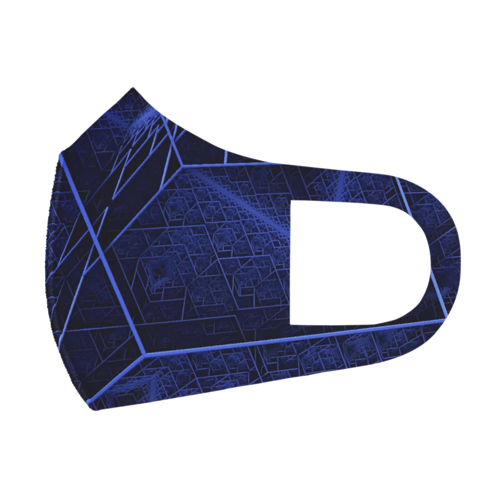 mainSpaceのmandelbrot blue Face Mask