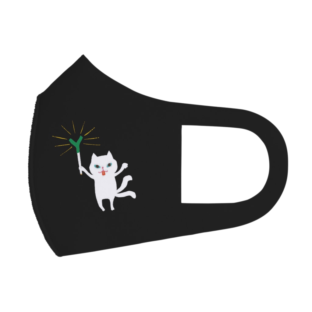おばけ商店のおばけマスク＜ネギを信仰する猫又＞ Face Mask
