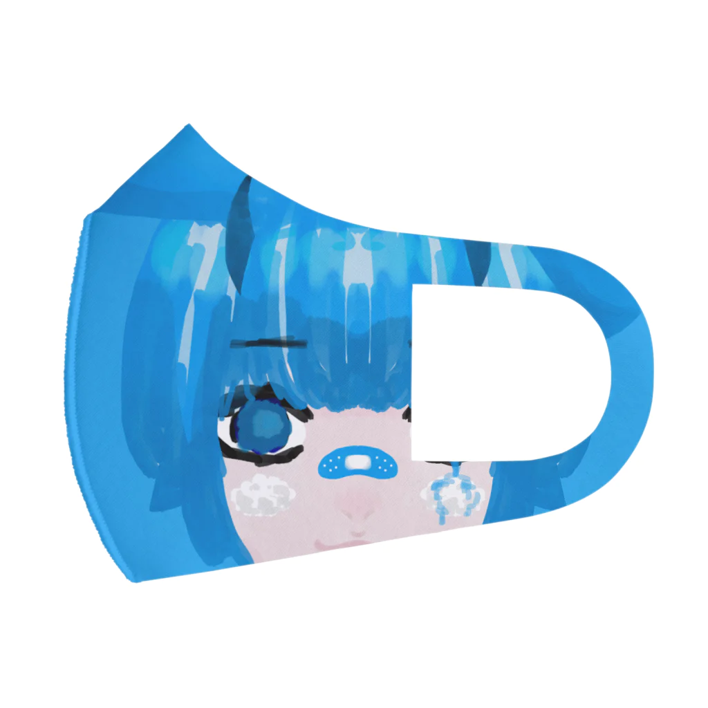 睡眠不足-suimindaiji-の青なうさぎ フルグラフィックマスク