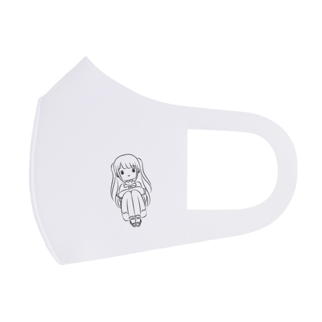 地雷系メンヘラ女子 ハーフツイン女の子 落ち込み体育座り Face Mask By Pino子 Shop Pppinokonoko Suzuri