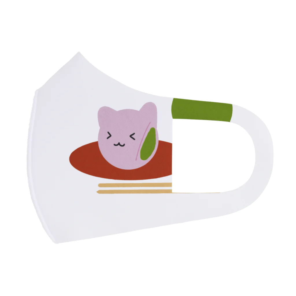 あずきのまっちゃ味の猫おもち フルグラフィックマスク