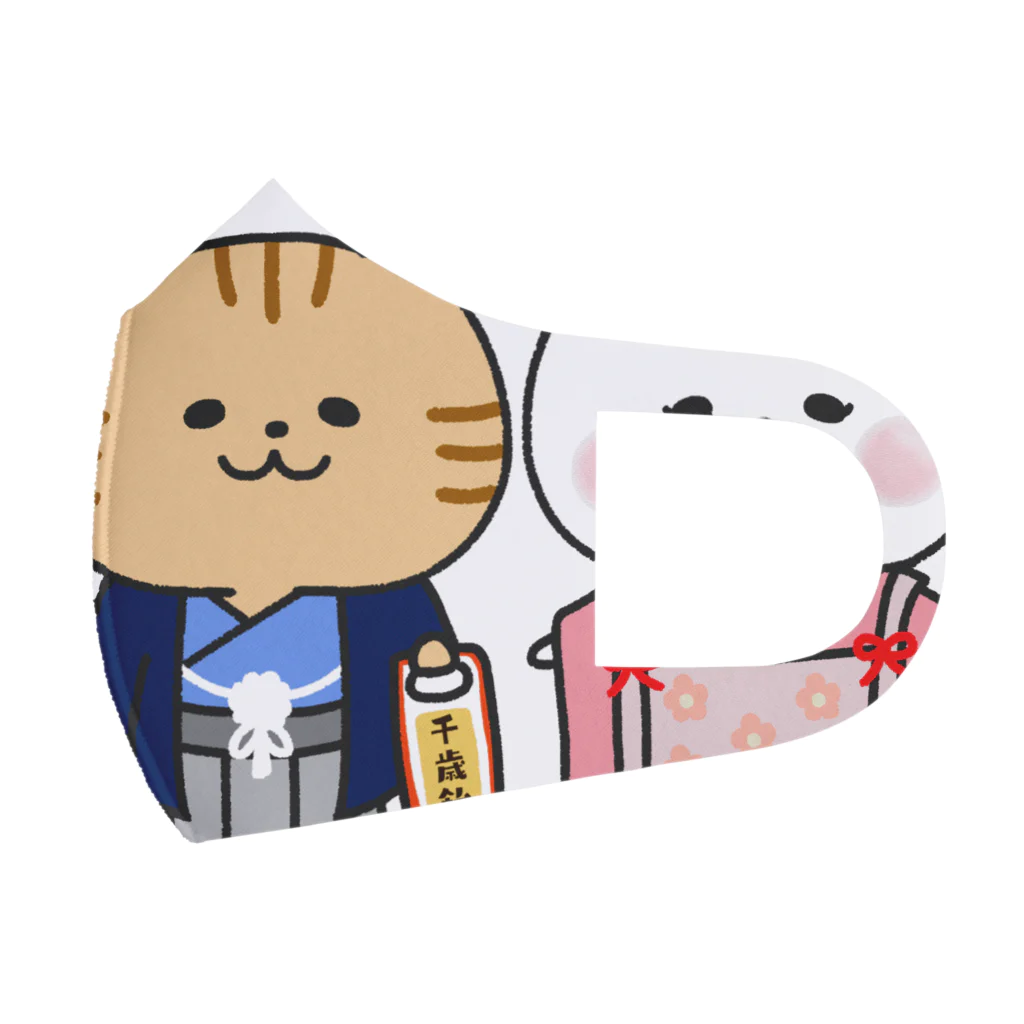 もちぱっちの七五三にゃんこ Face Mask