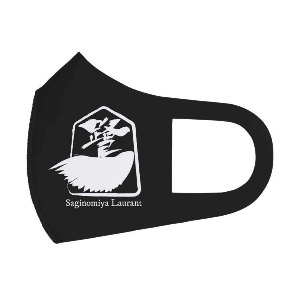 鷺宮ローラン【将棋Vtuber】の鷺宮ローラン・ロゴ(白) フルグラフィックマスク