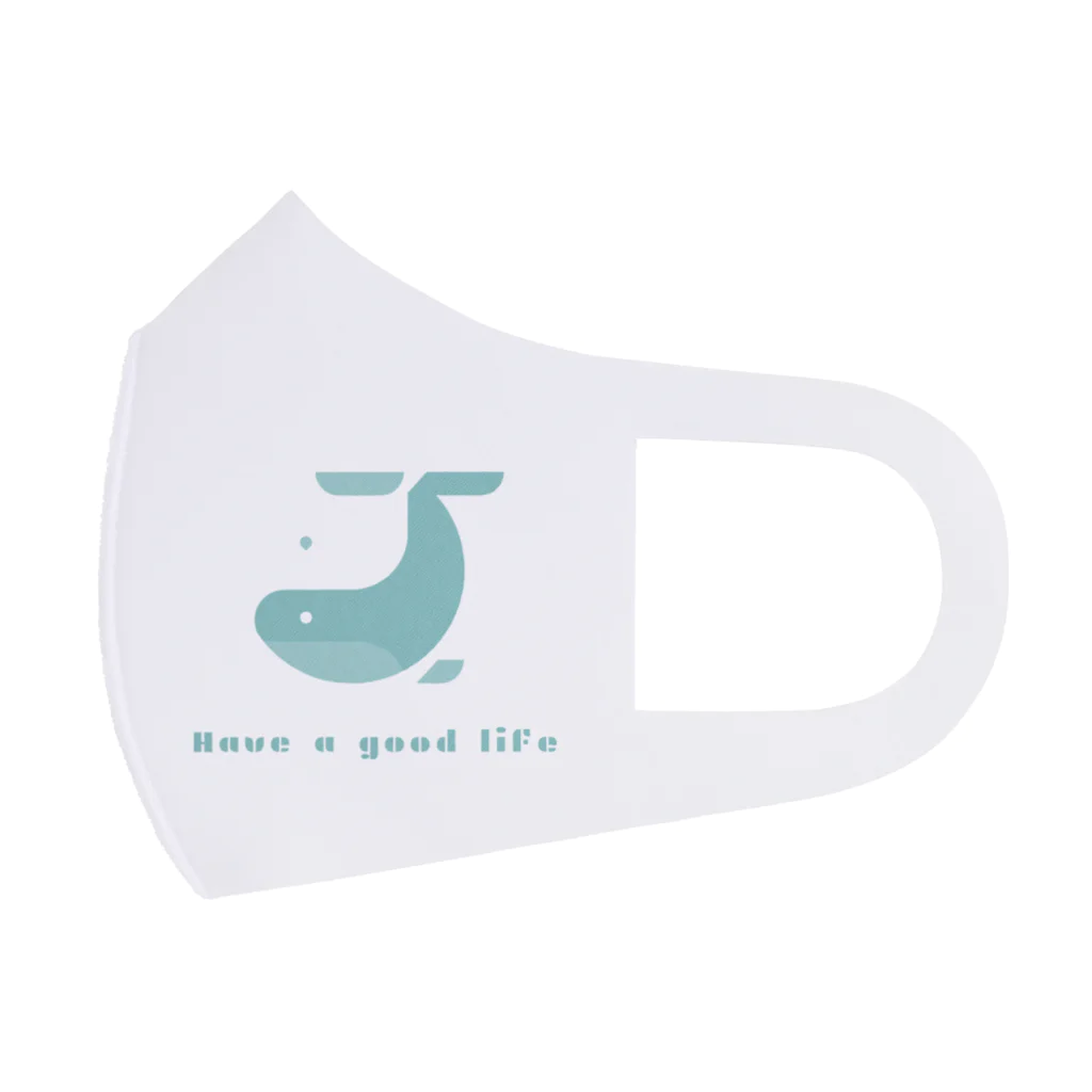 Have a good lifeのクジラロゴ Face Mask