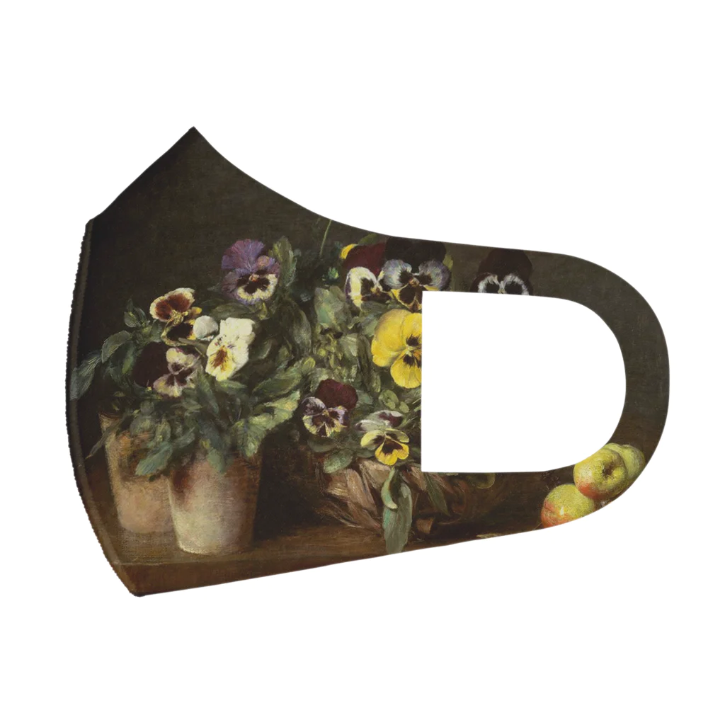 Masterpieceのアンリファンタンラトゥール　/　パンジーのある静物　Still Life with Pansies 1874 Face Mask