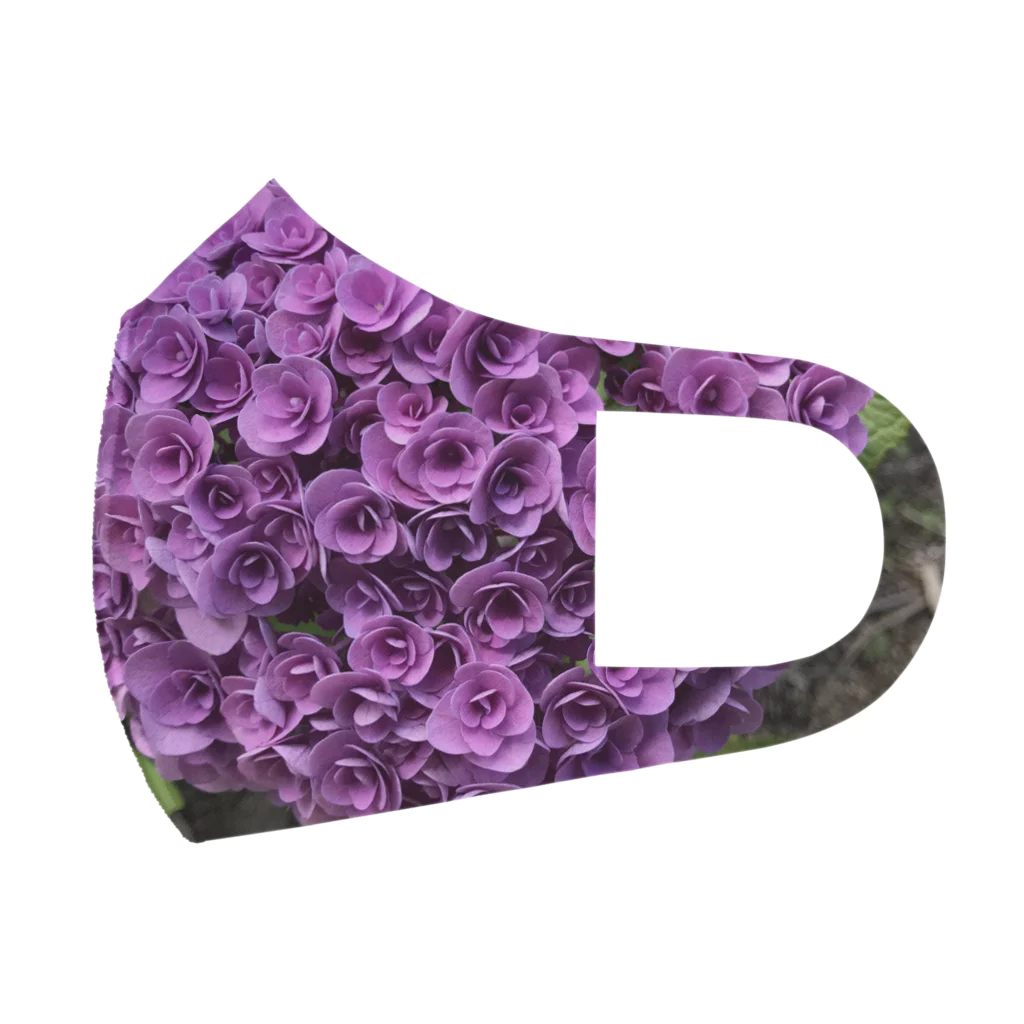 れとろとのパープル 紫陽花 フルグラフィックマスク