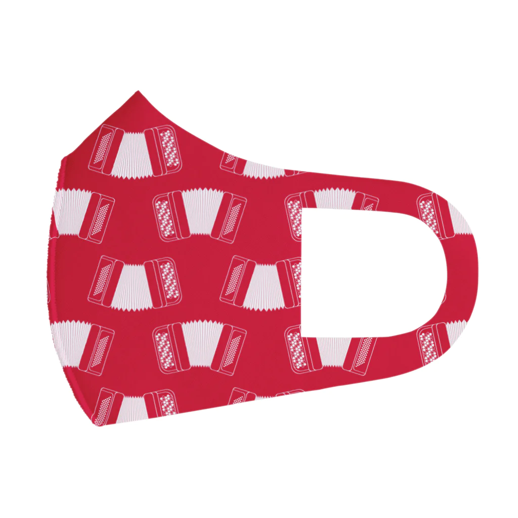 杜の魚のアコーディオン(赤) フルグラフィックマスク
