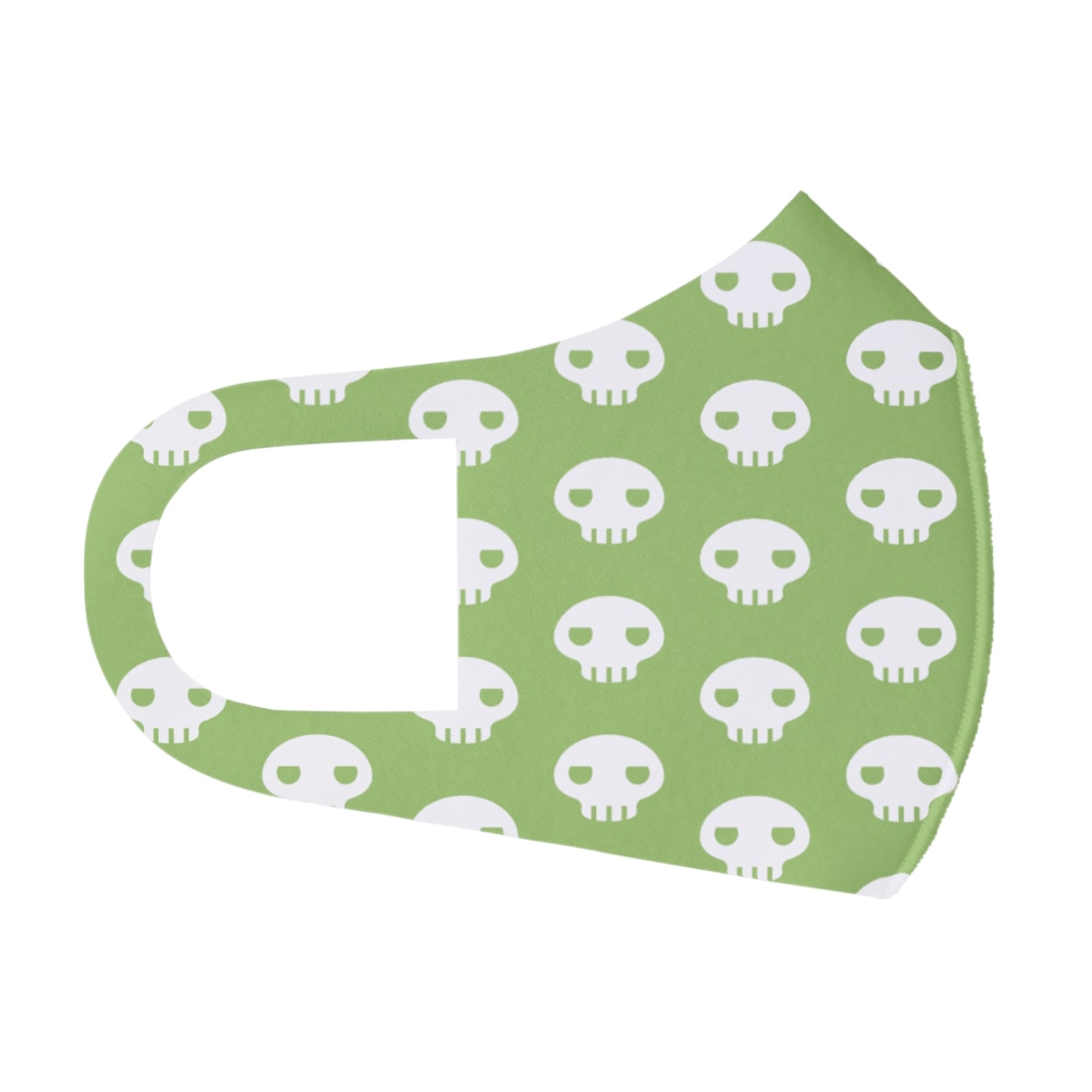ミニマムユニヴァース@SUZURIのデビねこくん どくろマスク グリーン Face Mask