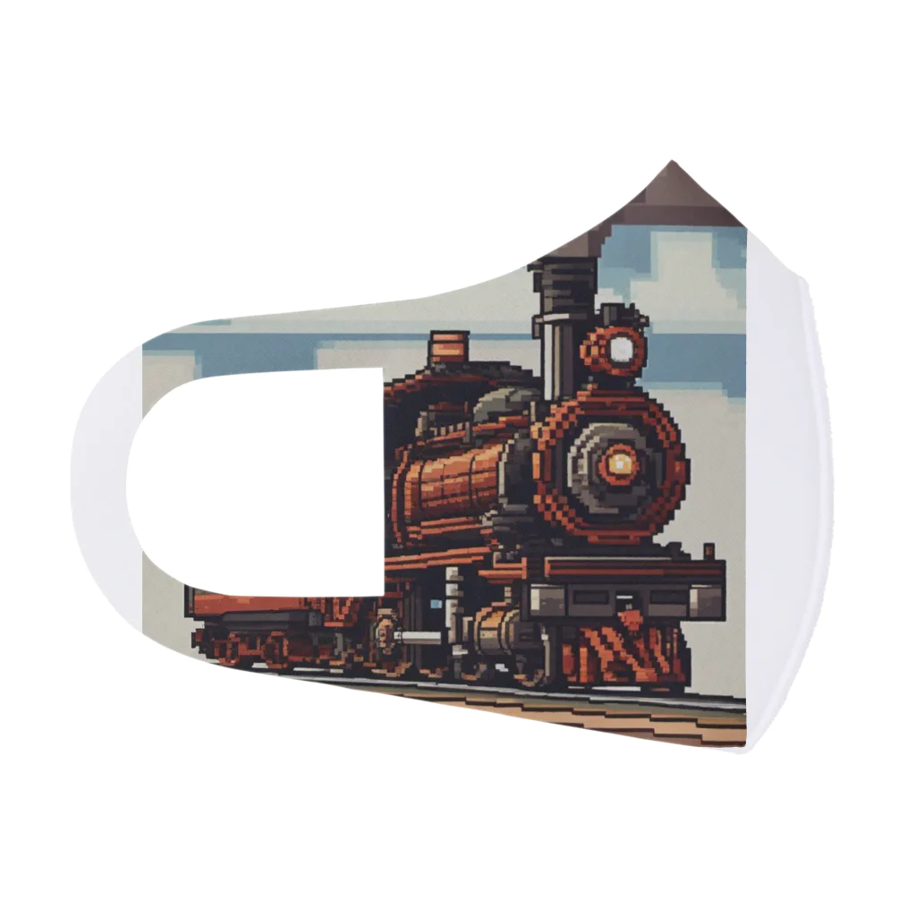 毎日がにゃんとも幸せ マサッチShopのレトロな蒸気機関車 ドット絵風 フルグラフィックマスク