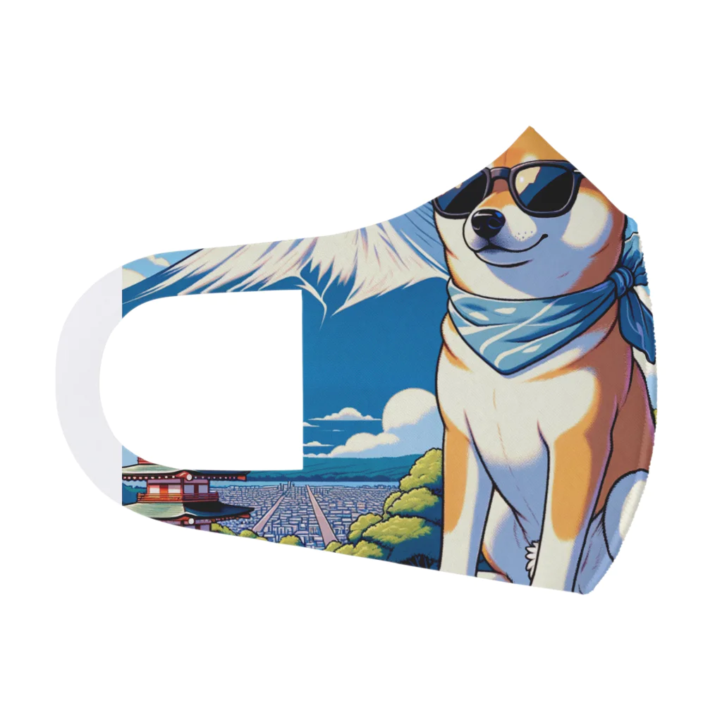 ピヨっこのサングラス犬　【銀次郎】 Face Mask