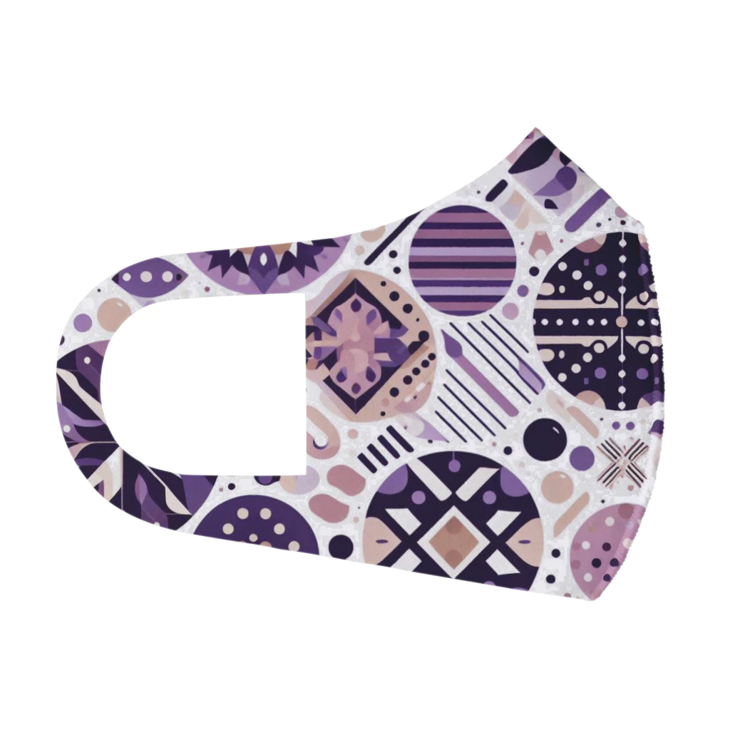 屋台 CLINICの北欧風水玉模様（紫） フルグラフィックマスク