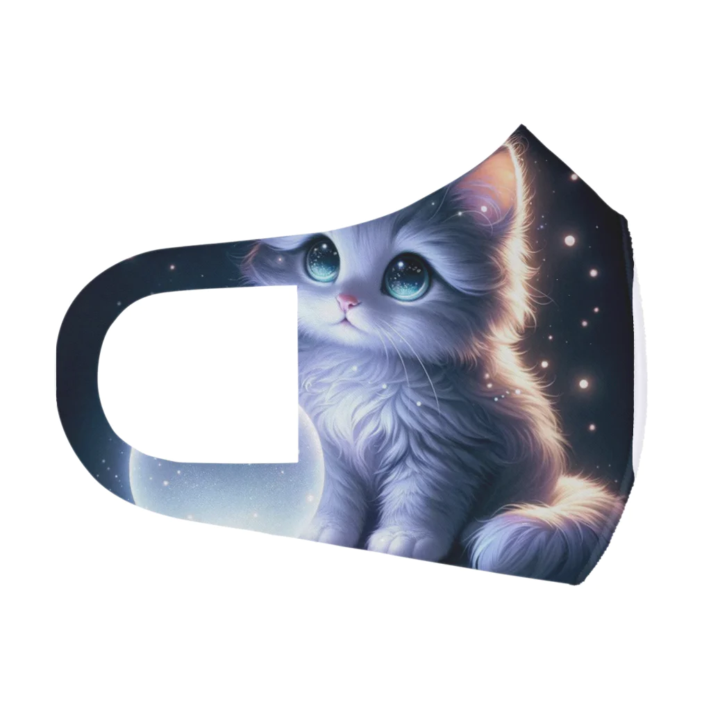 katohkouchiの夜の探検家、光と遊ぶ猫 フルグラフィックマスク