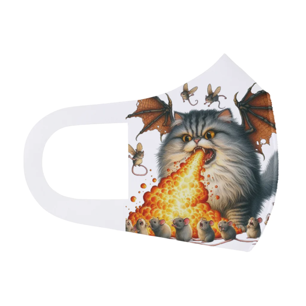 nekodoragonのブサカワ！火噴き猫ドラゴン　背景透過ver フルグラフィックマスク