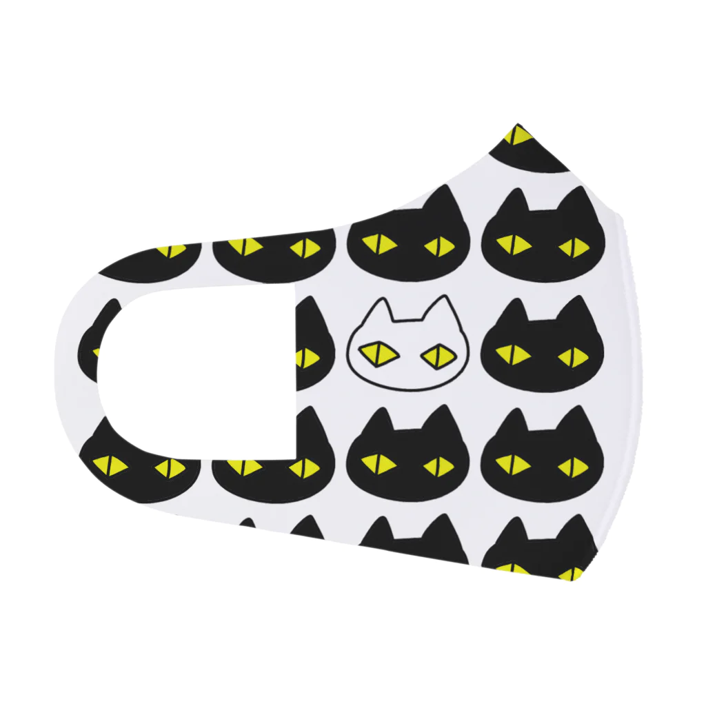 F2 Cat Design Shopの黒猫ボディーガード 001 Face Mask