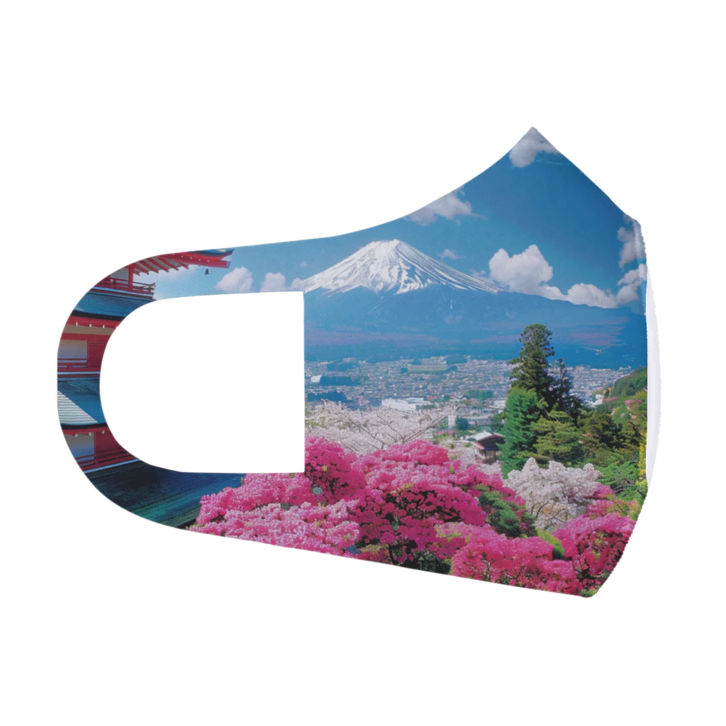 AQUAMETAVERSEの絶景な富士山ツツジ満開な季節 アメジスト2846 Face Mask