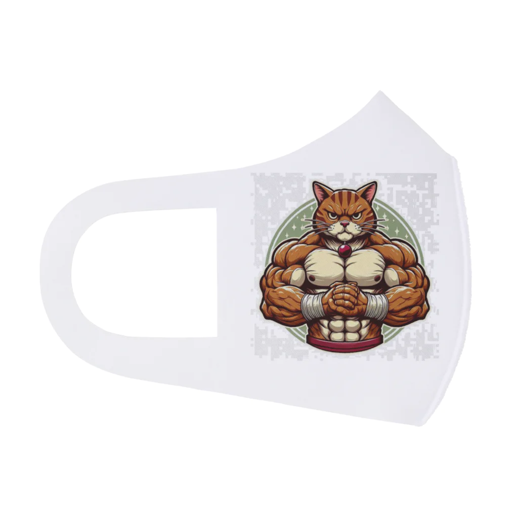 MUSCLE CAT 🐈🐈‍⬛のマッスルキャット　キジ虎 Face Mask