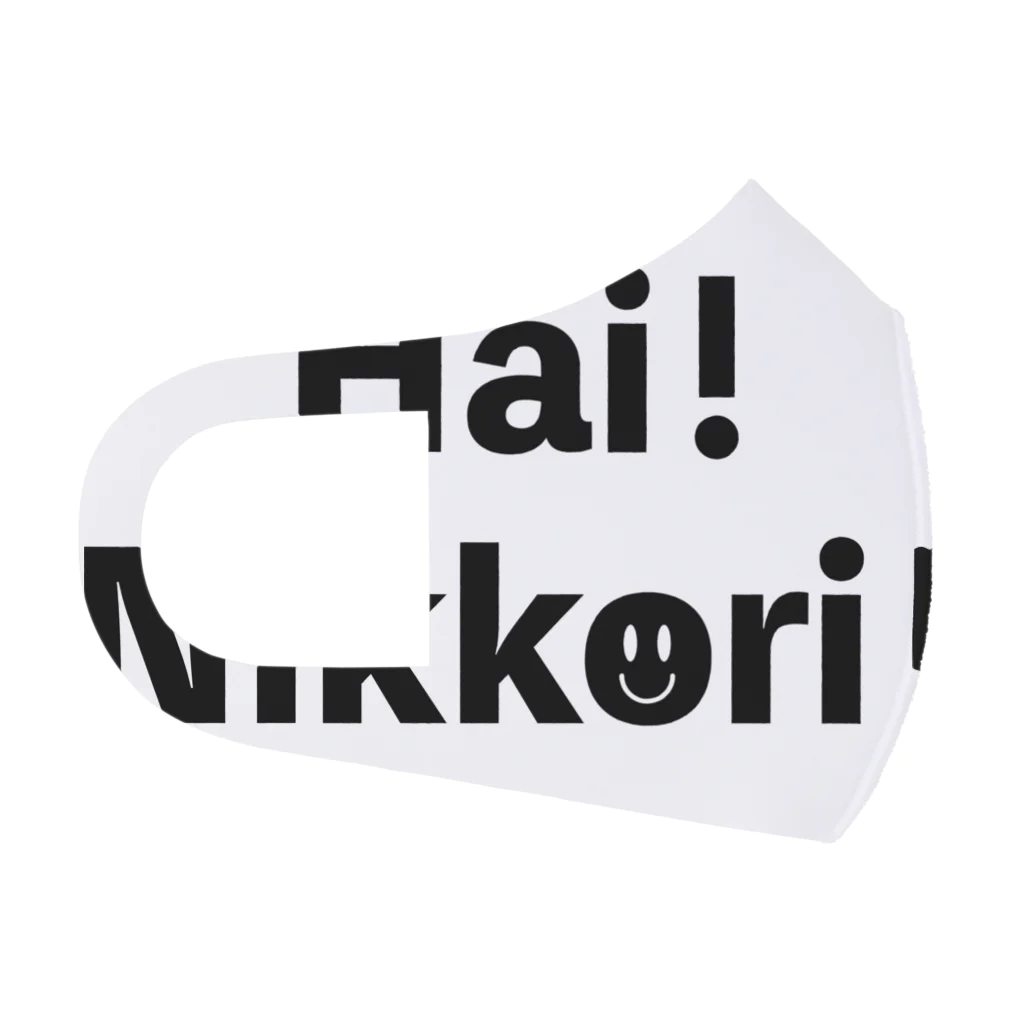 T-ShhhのHai!Nikkori!(はい！にっこり！)白黒 フルグラフィックマスク