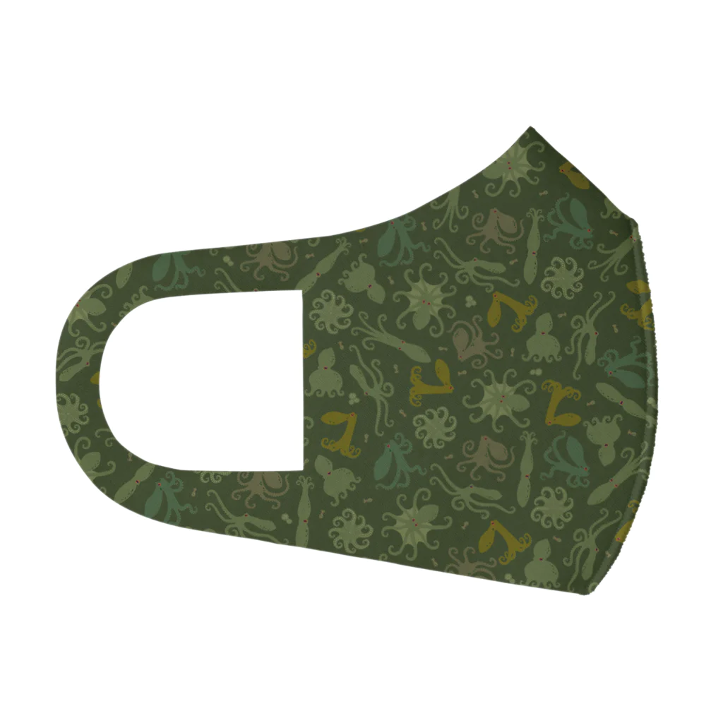 oba:obaの蛸がいっぱい（緑） Face Mask