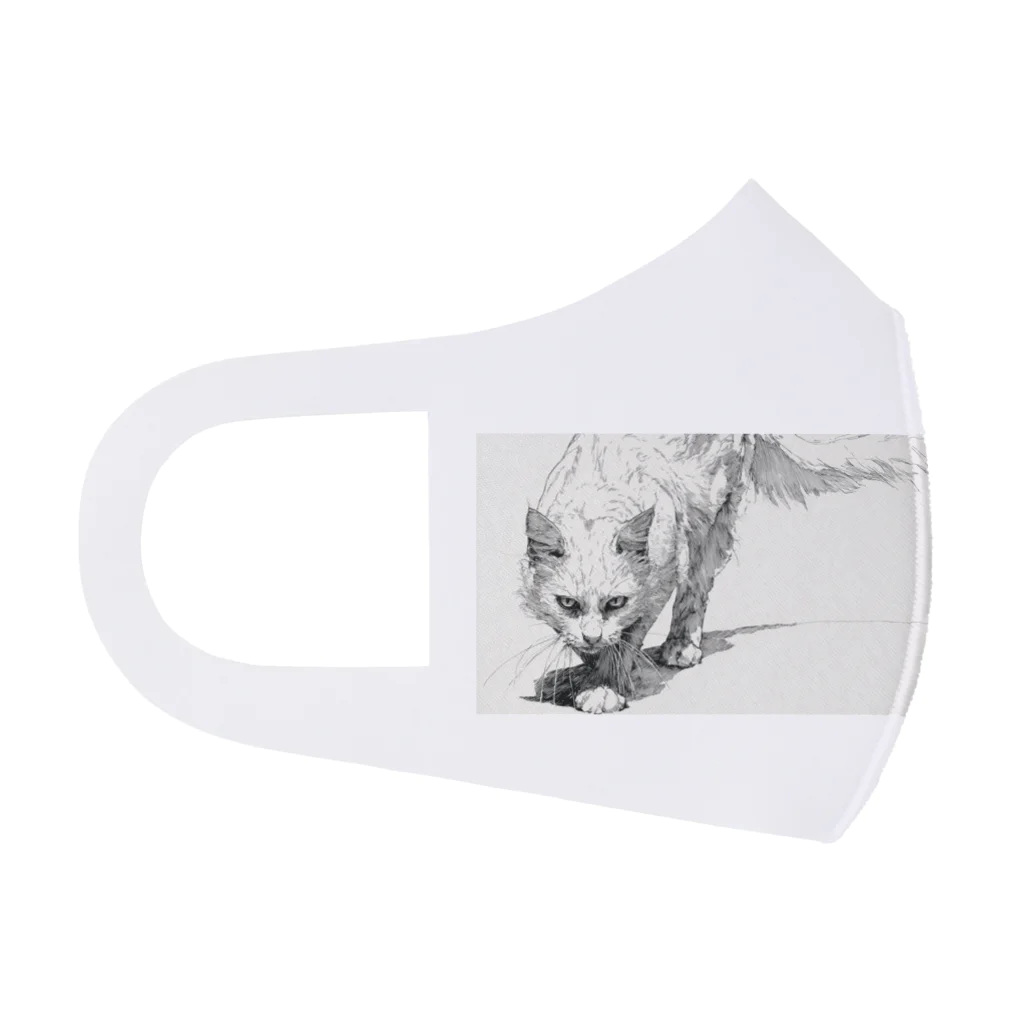 sperz shopの威嚇白猫 Face Mask