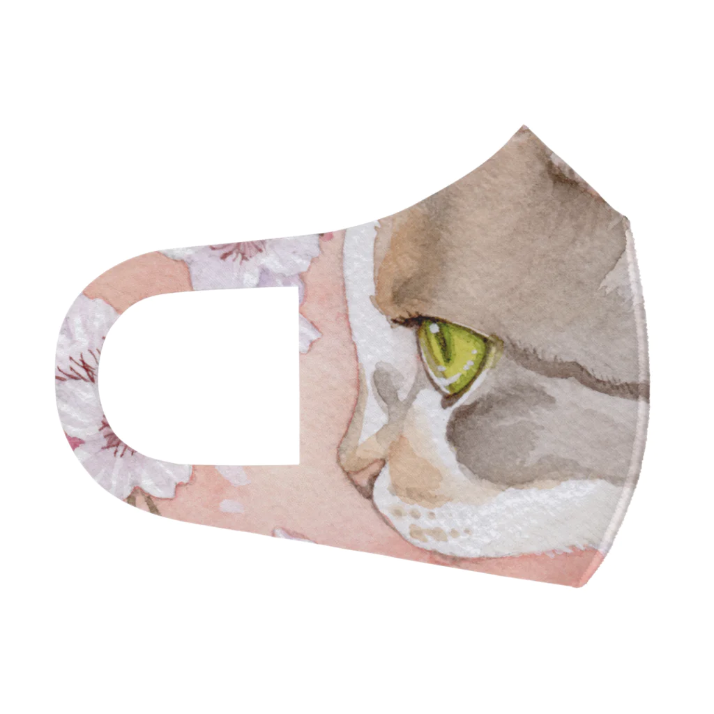 Miaws Shopの桜と三毛猫 フルグラフィックマスク