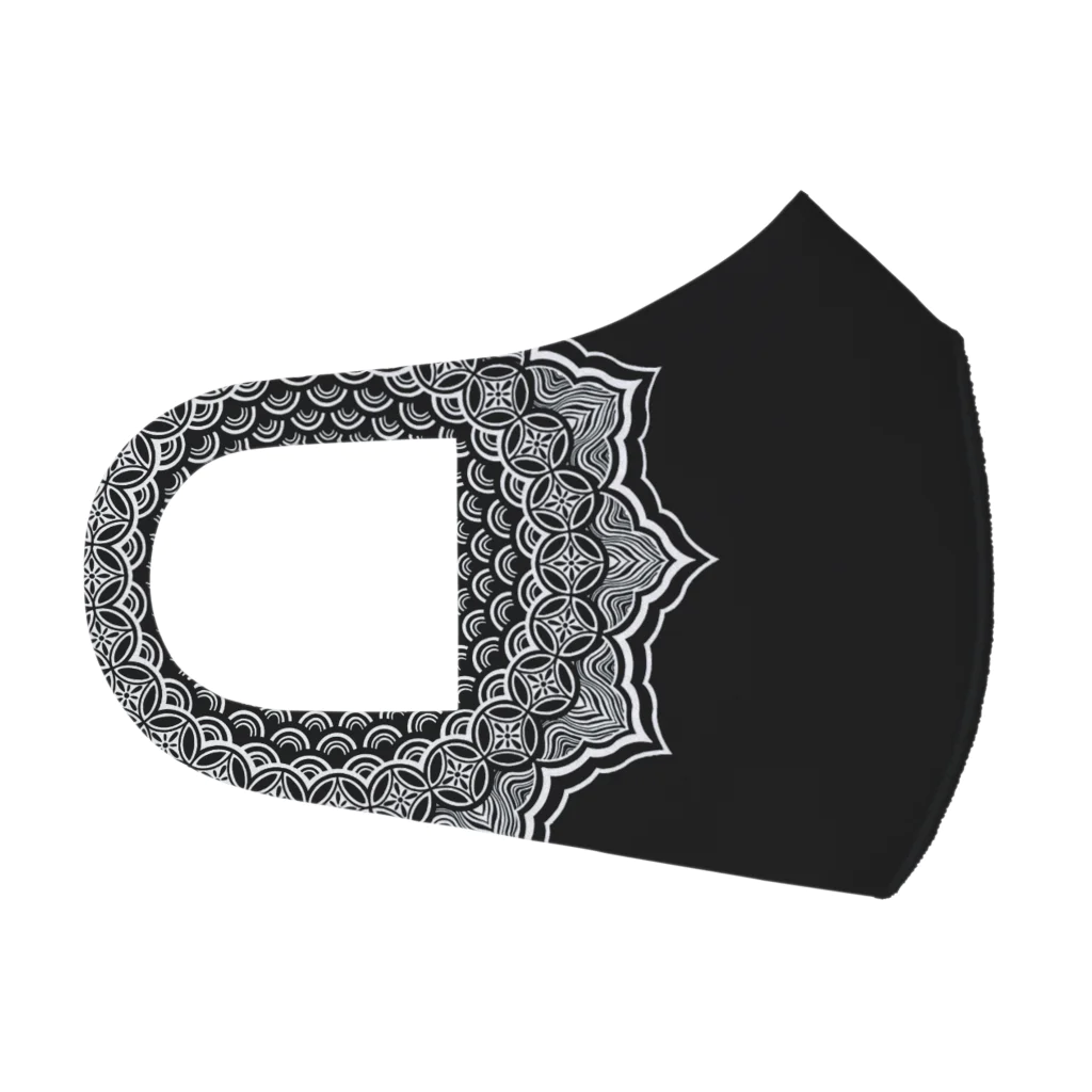 Y's Ink Works Official Shop at suzuriのMandala (Black) マスク Face Mask