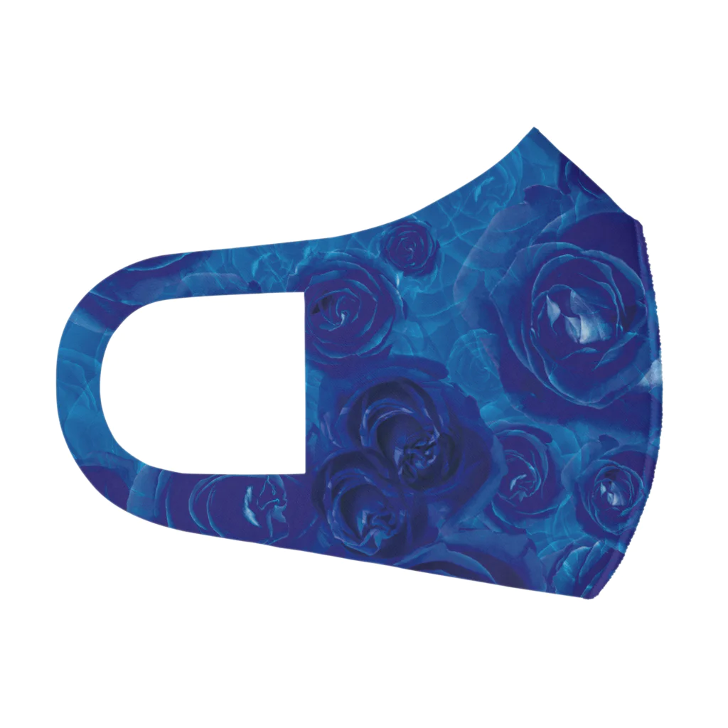 Blue Rose Holic.のfull graphic rose mask blue Face Mask