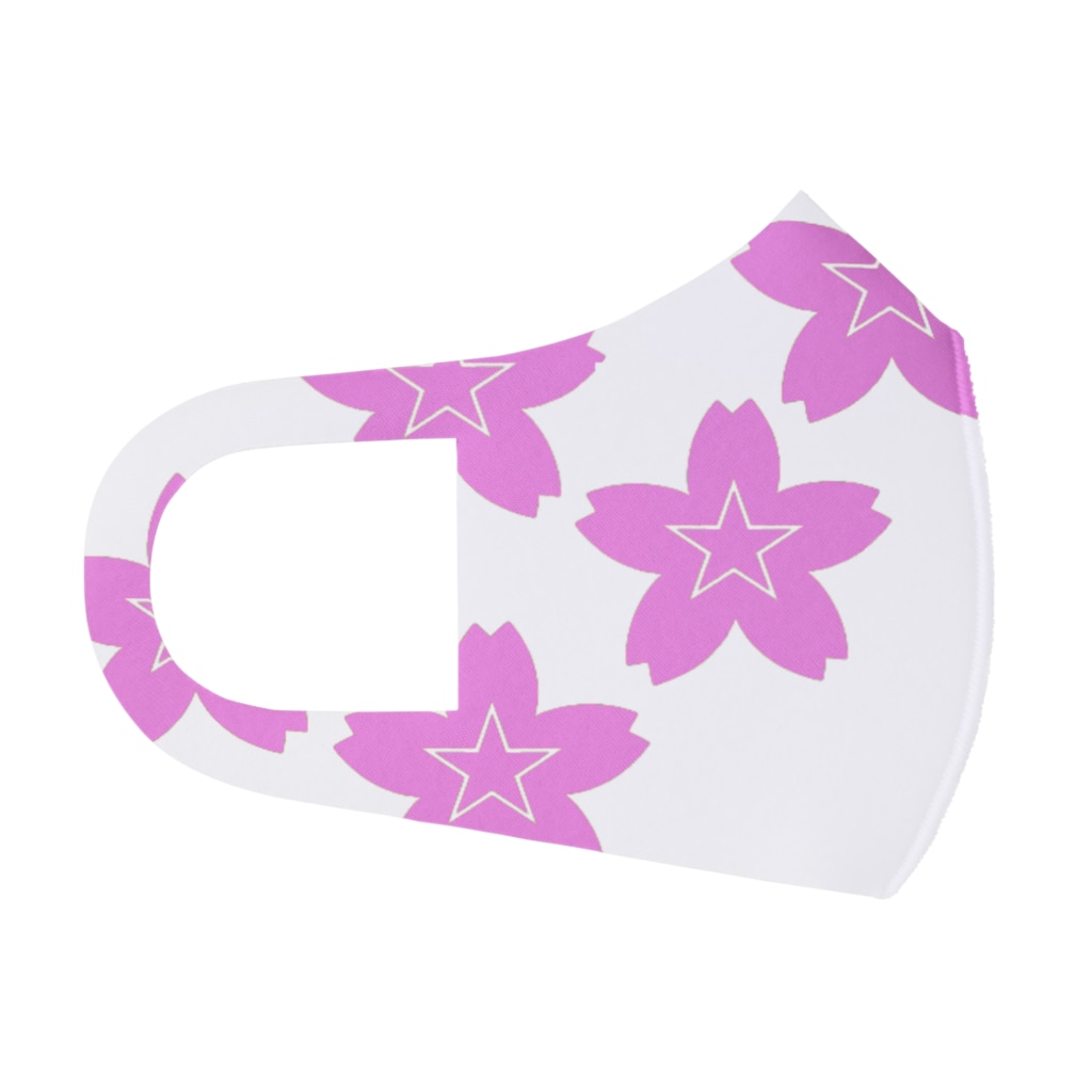 KOKI MIOTOMEの星桜紋（流れ星ピンク）　Star cherry blossom Crest (Shooting star pink）) Face Mask