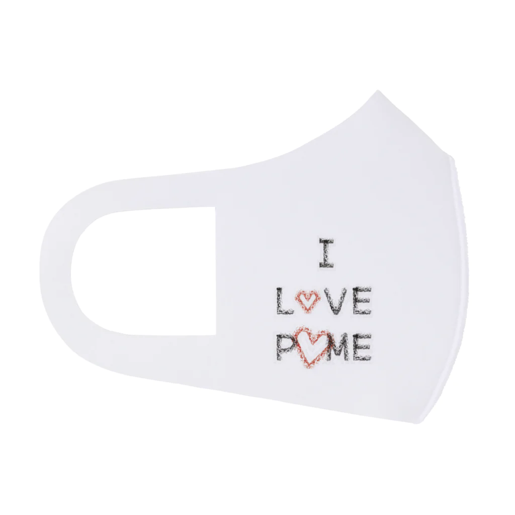 イラスト MONYAAT のCT83いつも見ているポメラニアンE_*I LOVE POME Face Mask