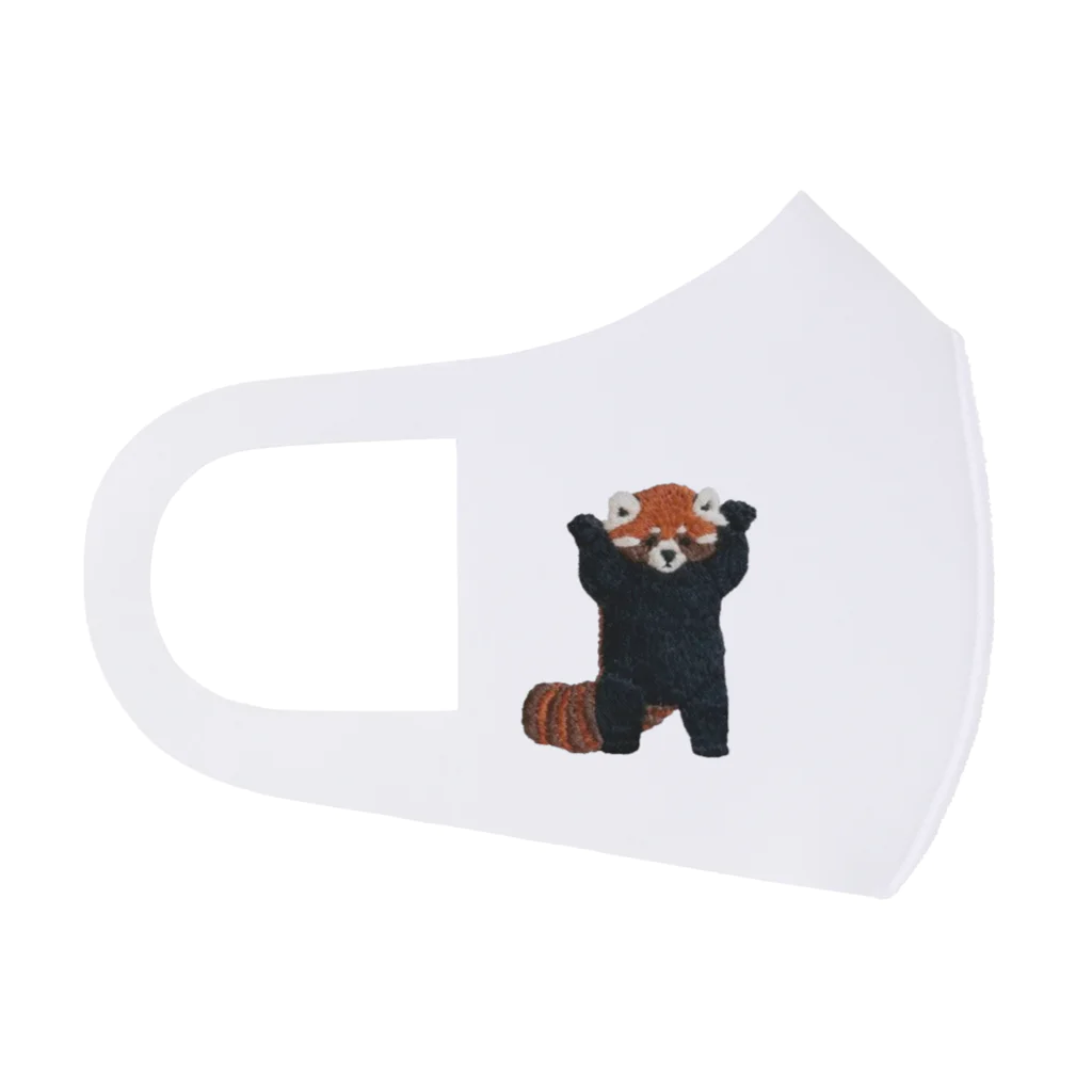 evaの威嚇レッサーパンダ　刺繍　ソロ フルグラフィックマスク