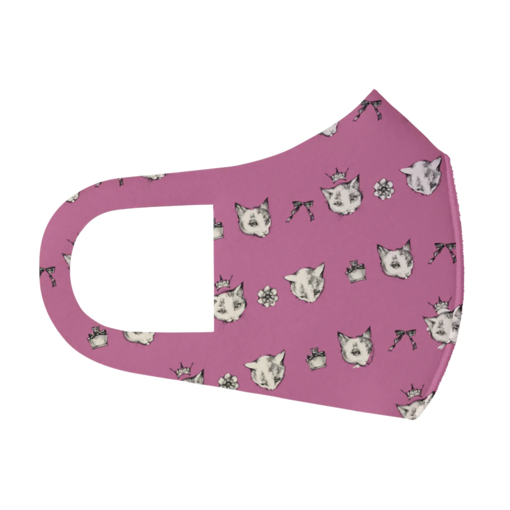 星石箱の猫マスク/ピンク フルグラフィックマスク