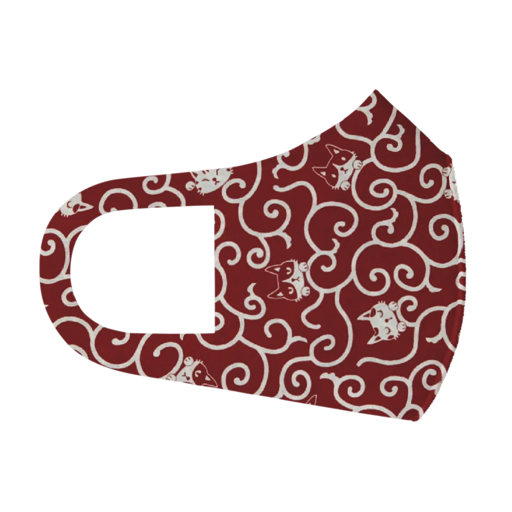 Jasmine工房の唐草猫（赤） フルグラフィックマスク